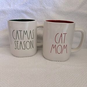 Rae Dunn CAT MOM and CATMAS SEASON Mugs. NWOT tags